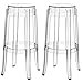 Modway Casper Modern Acrylic Two Bar Stools in Clear - Fully Assembled