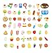 Rainbow Braid Deluxe Mega 60 Set of in The Kitchen Mini Fun Realistic Japanese Style Desert & Savory Food Eraser Toy - Best Bulk Party Favors Ideas w/ 120 Bonus Stickers for Kids, School, Valentines