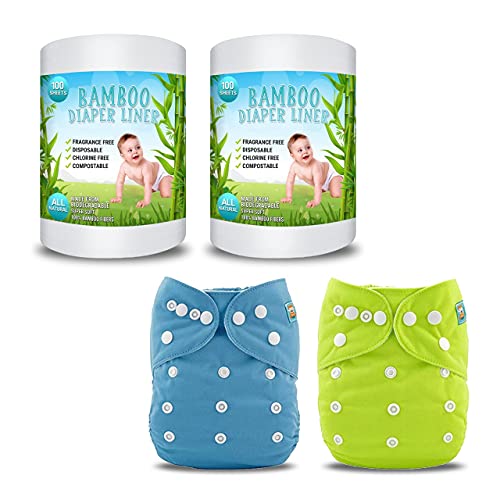 Baby Cloth Diaper Liners Bamboo 4 Pack Fragrance Free Cloth Diaper