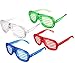 12 Piece Slotted & Shutter Shades Light Up Unisex Flashing Glasses for Adults & Children (5 Assorted Colors: White, Purple, Green, Blue, & Pink)- with Push On/Off Button for All Occasions