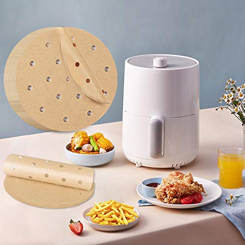 Wanderland Air Fryer Parchment Paper, 100 Pcs 7 inch Unbleached Round Heavy Duty Air Fryer
