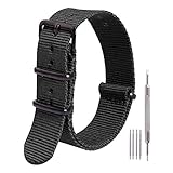 Ritche 22mm NATO Strap Black Nylon Watch Band Replacement Watch Strap for Men Women