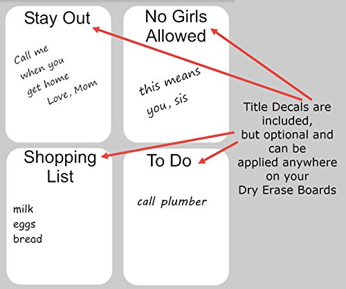 Dry Erase Sheets with Dry Erase Marker - Heavy Duty 4 mil (8.5" x 11") Vinyl White Board Wall Stickers -4 Pack of Peel and Stick Dry Erase Sheets or 1 DE Sticker Board -Made in The USA!