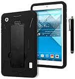 One Touch Pop 7 Case, Bastex Heavy Duty Hybrid Kickstand Tablet Case - Soft Outer Black Silicone Cover Hard Inner Black Kickstand Case for Alcatel One Touch Pop 7 p310a 7