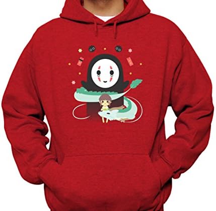 Spirited Away Hoodie, Spirited Away Shirt Studio Ghibli (XL, Red)