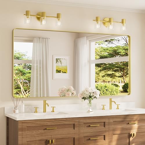 TETOTE 72 x 36 Inch Gold Wall Mirror