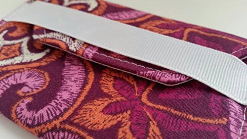 Birth control ribbon case- Discrete pill holder- Pink and orange pattern