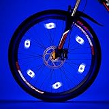 Willceal Bike Spoke Light 6PCS, Bike Wheel Light,Tyre Wire Right with 6 LED Flash Model Neon Lamps,Bike Safety Alarm Light. (Blue)