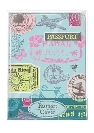 Pass-Etui Deckel schön Retro Stempel Design Reise Schoner Geldbörse UK