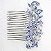 Faship Gorgeous Blue Crystal Floral Hair Comb - Blue