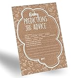 60-Pack Gender Prediction Cards, Gender Neutral Baby Prediction Cards for Gender Reveal & Baby Shower, Rustic Baby Prediction and Advice Cards, Gender Neutral Party Favors for New Parents