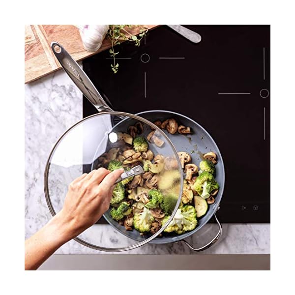 GreenPan-Saute-Pan-with-Helper-Handle-Non-Stick-Toxin-Free-Ceramic-Saute-Pan-Induction-Oven-Safe-Cookware-28-cm42-Litre-Grey GreenPan Valencia Pro Hard Anodised Healthy Ceramic Non-Stick 28 cm/4.2 Litre Sauté Pan, PFAS Free, Induction…