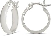 Amazon Essentials 14K Gold or Sterling Silver Plated Polished Dome Hoop