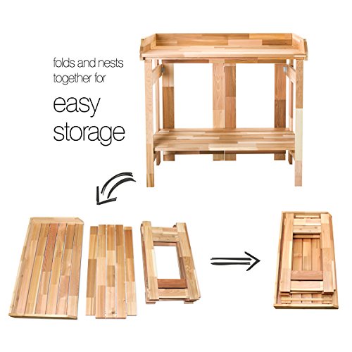 3 CedarCraft+Folding+Cedar+Potting+Bench