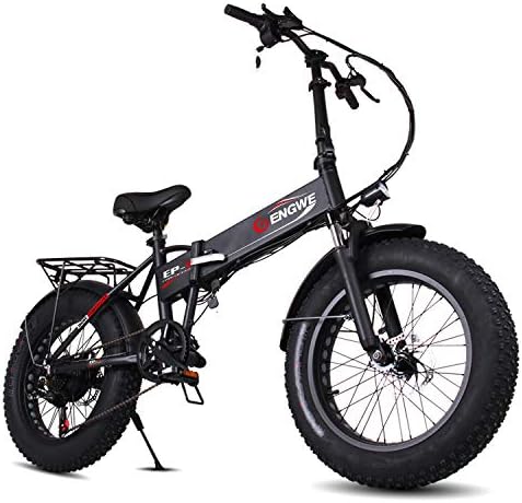ENGWE Electric Mountain Bicycle, Sporting Fat Tire City Snow Bikes 6 Speed Gear eBike with Removable 48V8A Lithium Battery(20”)