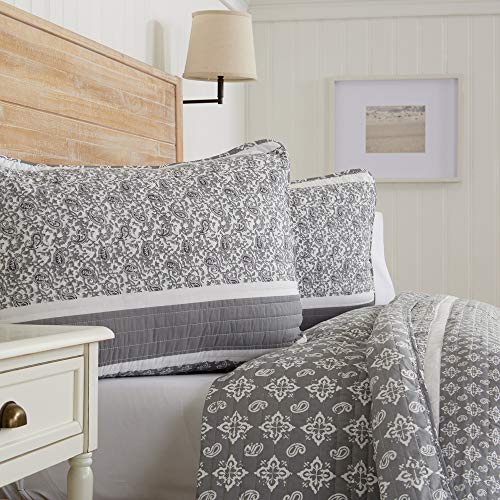 Great Bay Home Bedding Set, 3 Piece Reversible Grey Quilt Comforter