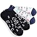 TeeHee Men's Music Cotton No Show Socks 4-Pack, Musical Notes, Socks size 10-13, US Men's shoe sizes 8-11