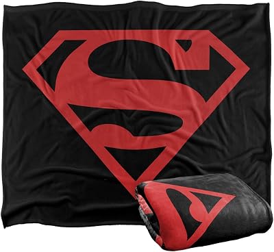 Superman Rojo On Negro Shield Manta súper Suave con Tacto Sedoso – 152 x 127 cm