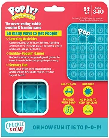 Chuckle And Roar Pop It Bubble Popping Game Blue Letter Numbers Rare In Hand Games Fzgil Toys Hobbies