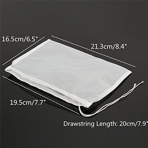 BEANS Fillable Reuseable Draw-string Tea/Coffee Bags (bundle of 4), XXX-LG 6.3" x 8.3"; food grade mesh filters tea/coffee/juices/beer-mash, make sachets