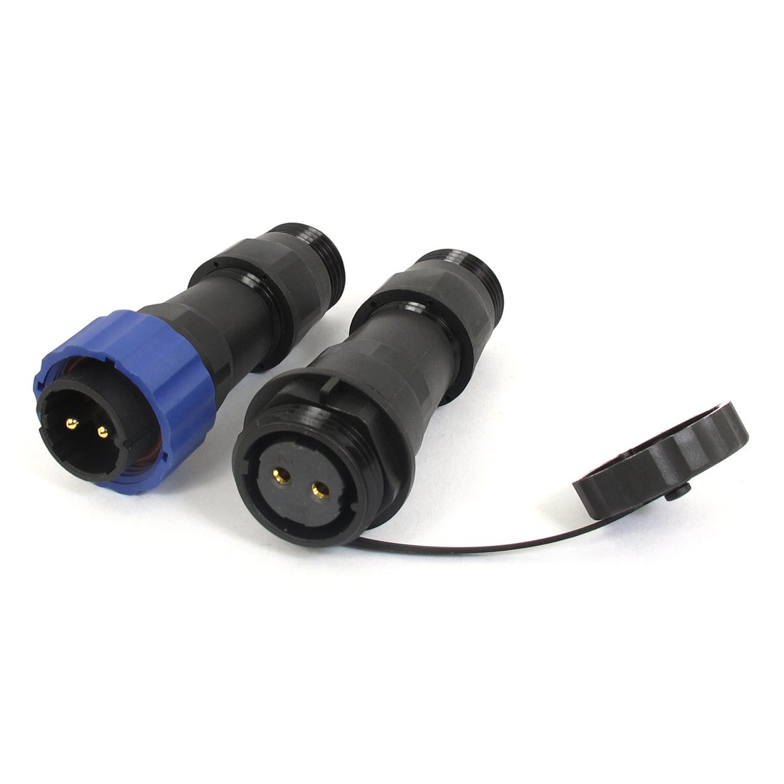 sourcing map Waterproof Aviation Cable Connector Plug + Socket SD20-2 2P IP68 Pair