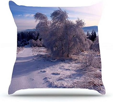 Nsduch Throw Pillowcase 18 x 18 Inches Cotton Pillow Cover Case with Hidden Zipper Decor Cushion Covers - Landscapes winter snow trees landscape For Indoor