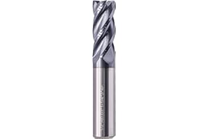 BESTPARTS High Performance Solid Carbide Corner Radius End Mill - AlTiN Coated, 30 Degree Helix- .030" Corner Radius, 4 Flute, 1/2" Cutting Diameter, 1/2" Shank Diameter, 1-1/4" Length of Cut, 3" Overall Length