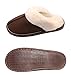 SOSUSHOE Women Slippers Fluffy Fur Slip On House Slippers Soft and Warm House Shoes for Indoor Outdoor, Deep Brown, 8.5-9