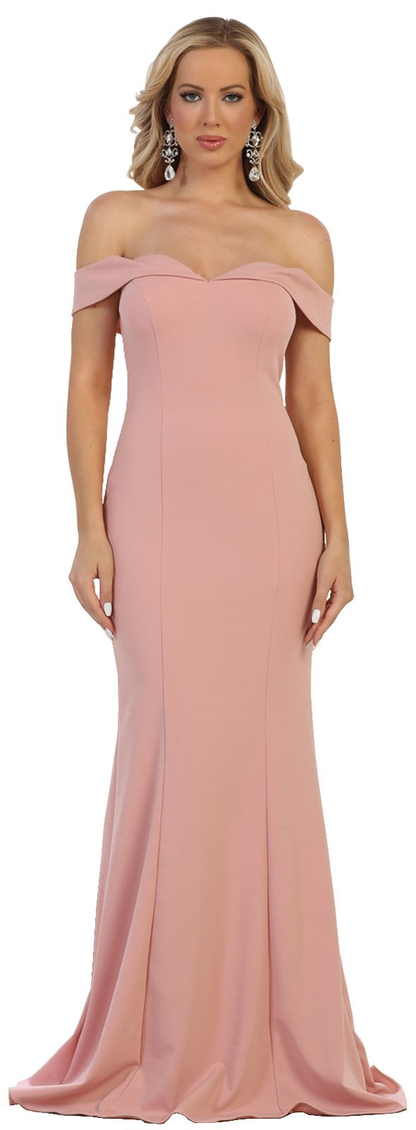 by Formal Dress Shops Inc FDS1546 Simple Prom Stretchy Evening Dress