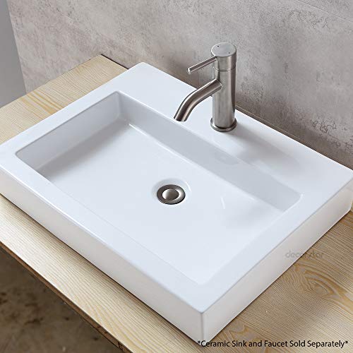 Decor Star PU-003-TB 1 1/2" Bathroom Faucet Vessel Vanity Sink Pop Up Drain Stopper Without Overflow Brushed Nickel