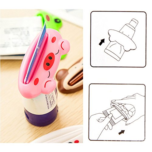Toothpaste Squeezer,Tube Squeezer Dispenser,Toothpaste Holder Rolling Bathroom Extract,Toothpaste Tube Squeezer Paint Tube Wringer for Artist, Hair Salon, Painter (4 Pack Animal)