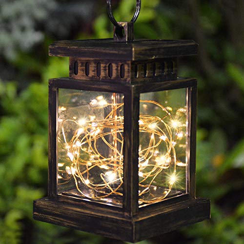 Homeleo Solar Outdoor Table Lantern 30led Warm White Vintage