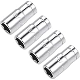 uxcell 4 Pcs 1/4-inch Drive 5/16-inch 6-Point Shallow Socket, Cr-V