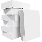 ANSSDO 12 Packs Extra Large Gift Boxes with Lids for Presents 17x11x4 Inch | XL Cardboard White Clothing Boxes for Wrapping Gifts, Blanket, Robes, Sweater, Christmas, Birthday - Cajas Para Regalos