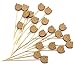 PuTwo Decorative Picks Handmade Bamboo Cake Topper Toothpicks 4.7” Bear Shape in 100ct