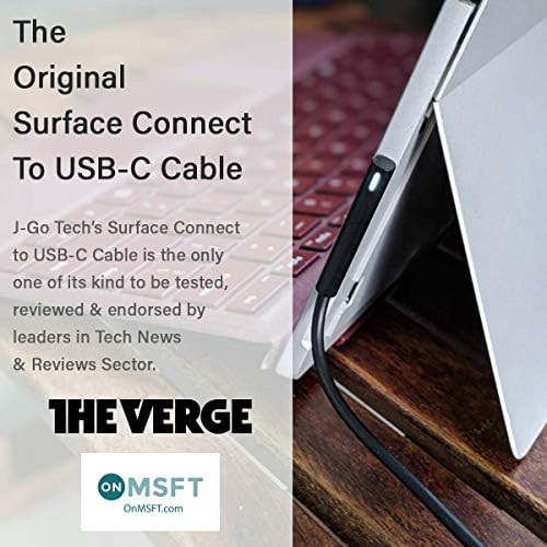 J Go Tech 15v Surface Connect To Usb C Cable Works With 45w Usb C Pd Chargers Charges Microsoft Surface Pro 6 Pro 5 Pro 4 Pro 3 Surface Book Surface Go