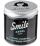 Activated Charcoal Teeth Whitener Tooth and Gum Powder by Smile Angel. An All Natural Safe Whitening Alternative to Toothpaste.