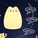 Lafedy LED Night Light Multicolor Silicone Soft Baby Light Lamp Portable Silicone Cute Mushroom Night Lamp Rechargeable GIFT Night Lamp for Children(celebrity cat)