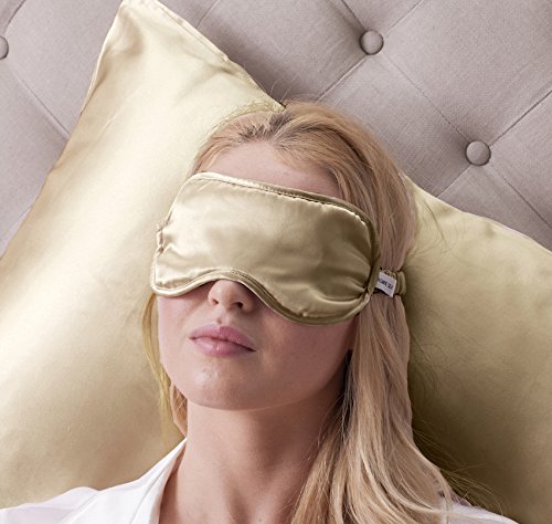Jasmine Silk 100% Pure Silk Filled Eye Mask/Sleeping Mask Sleep Mask - Taupe