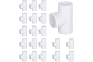 20-Packs 1/2 inch Tee PVC Fitting 3 Way Furniture Grade Pipe Elbow Connector for DIY PVC Shelf Greenhouse Pipe Fittings