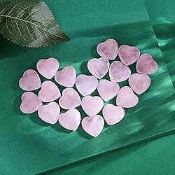 20 PCS Rose Quartz Heart Crystal Natural Polished