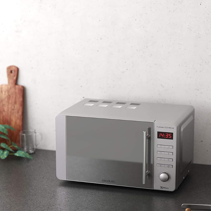 Forno a Microonde ProClean 5020, 700 W, 20 L, rivestimento Ready2Clean, tecnologia 3DWave, design effetto specchio, manico in acciaio inossidabile, 8 programmi, specchio inossidabile