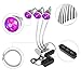 2018 New Triple Head Led Grow Light, Anzonto Desk Clip Lamp with 360 Degree Flexible Gooseneck and Triple on/Off Switch for Indoor Plants Greenhouse Office (15W Triple Head)