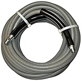 JGB Enterprises Eagle Hose Eaglewash I Wrapped Grey Modified Nitrile Pressure Washer Hose Assembly, 3/8" NPT Male X NPT Male Swivel with Guards, 4000 psi Maximum Pressure, 50' Length, 3/8" Hose ID