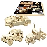 WoodFlair 3D Wooden Puzzle, Set of 3, Cars