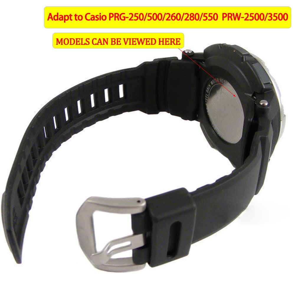 Soft Rubber Strap Replacement for Casio Protrek PRG260 PRG250 PRG550 PRW2500 PRW3500 Men's Waterproof Sport Resin Strap 18mm Watch Accessories