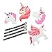 Mziart Cute Unicorn Luggage Tags for Women Travel Baggage Tags Suitcase Bag Lables Backpack Identifier, Set of 4