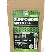 Organic Gunpowder Green Tea | Loose Leaf | Premium Quality | 100% Certified Organic Green Tea |16oz/453g | 200+ Cups