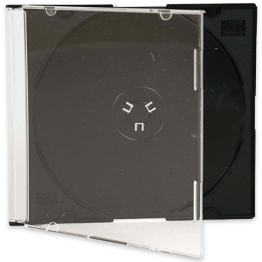 Four Square Media 50 X CD DVD Slimline Jewel 5.2mm Cases for 1 Disc With Black Tray - Pack of 50