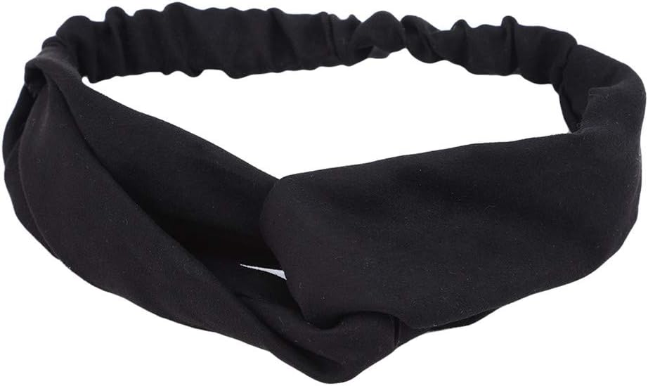 LWANFEI Headband Graceful Elastic Headdress Vintage Cross Hair Bands Hair Ornament Hairbands Casual Decor Hair Accessories,Black